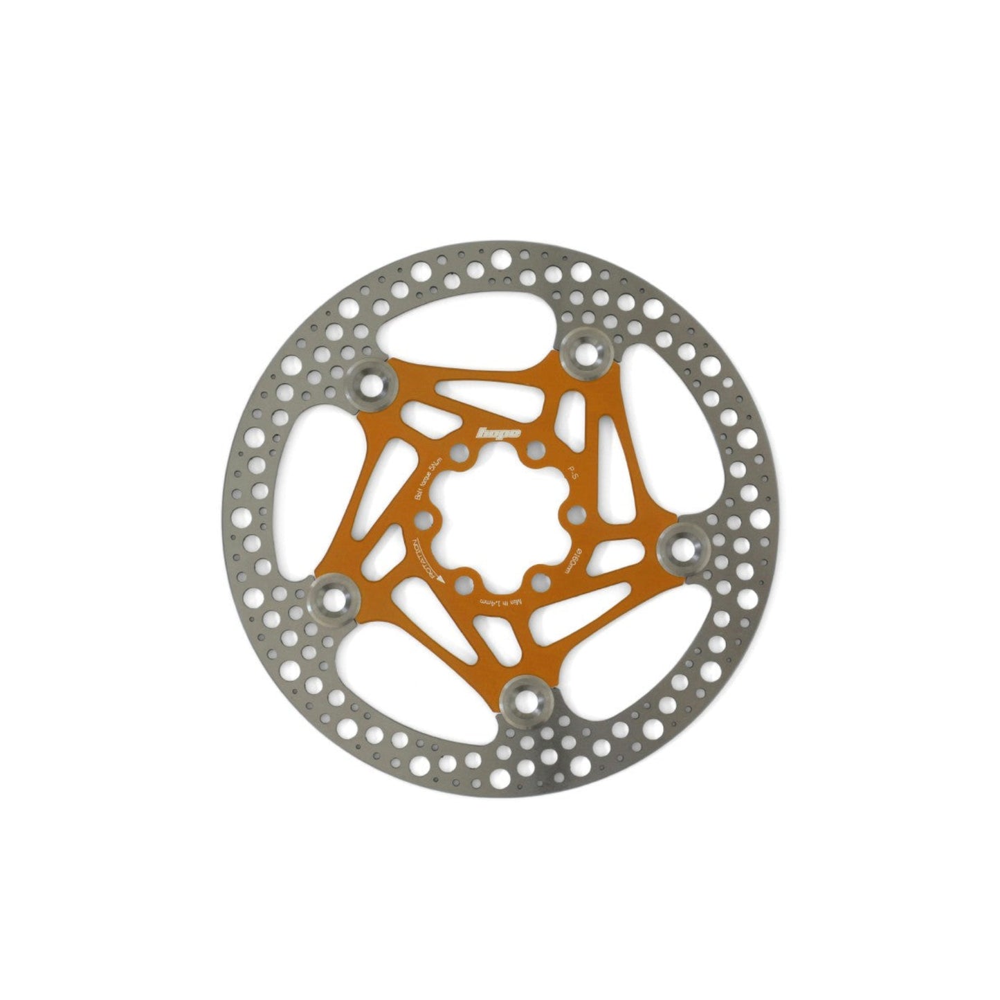 Hope 6 Bolt 160mm Brake Rotors - Orange