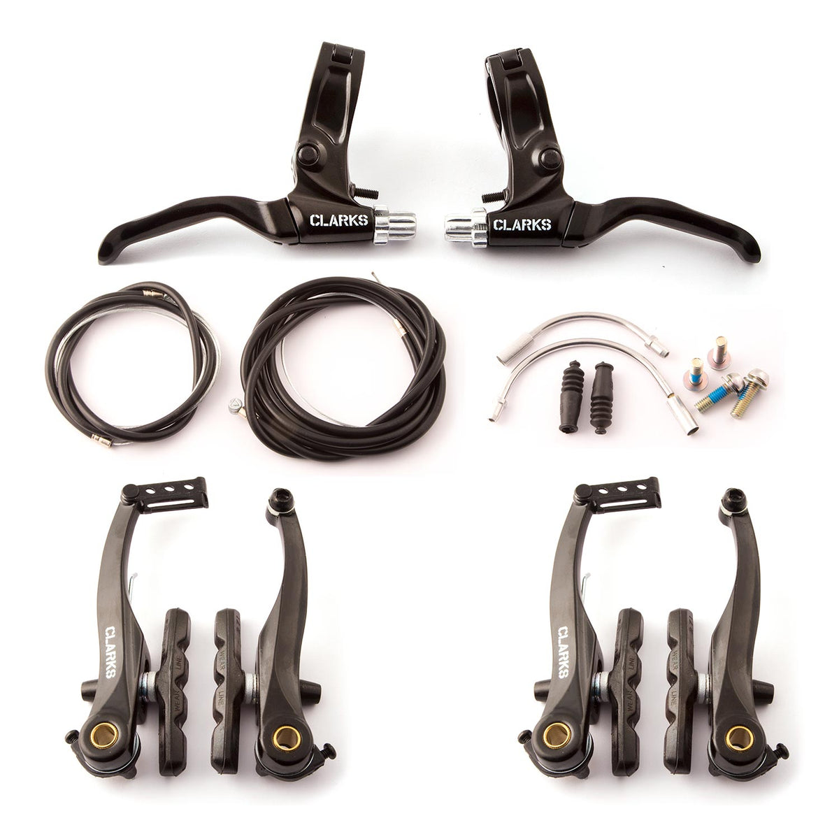 Clarks front and rear V-brake caliper and lever set