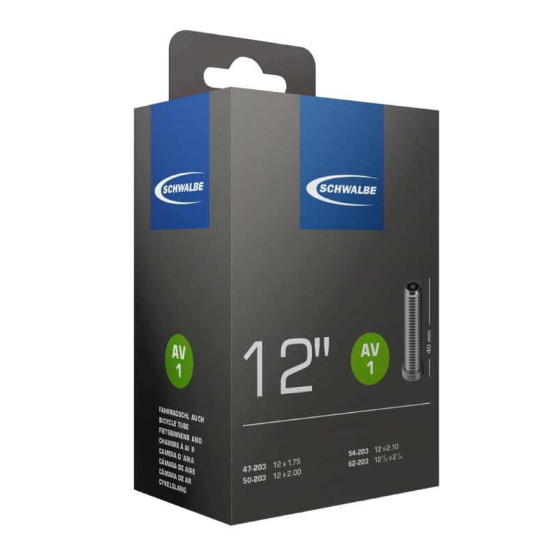 Schwalbe AV1 12-inch 47/62-203 tube, 40 mm Schrader valve
