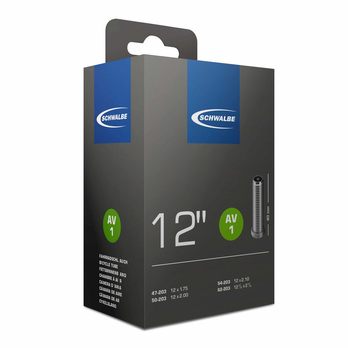 Schwalbe AV1 12 inch 47/62 Schrader tube