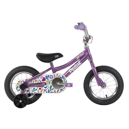 Pedal Sprout 12" Kids Bike New Purple/Flowers