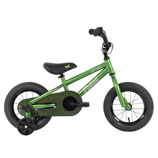 Pedal Sprout 12" Kids Bike Green/Silver